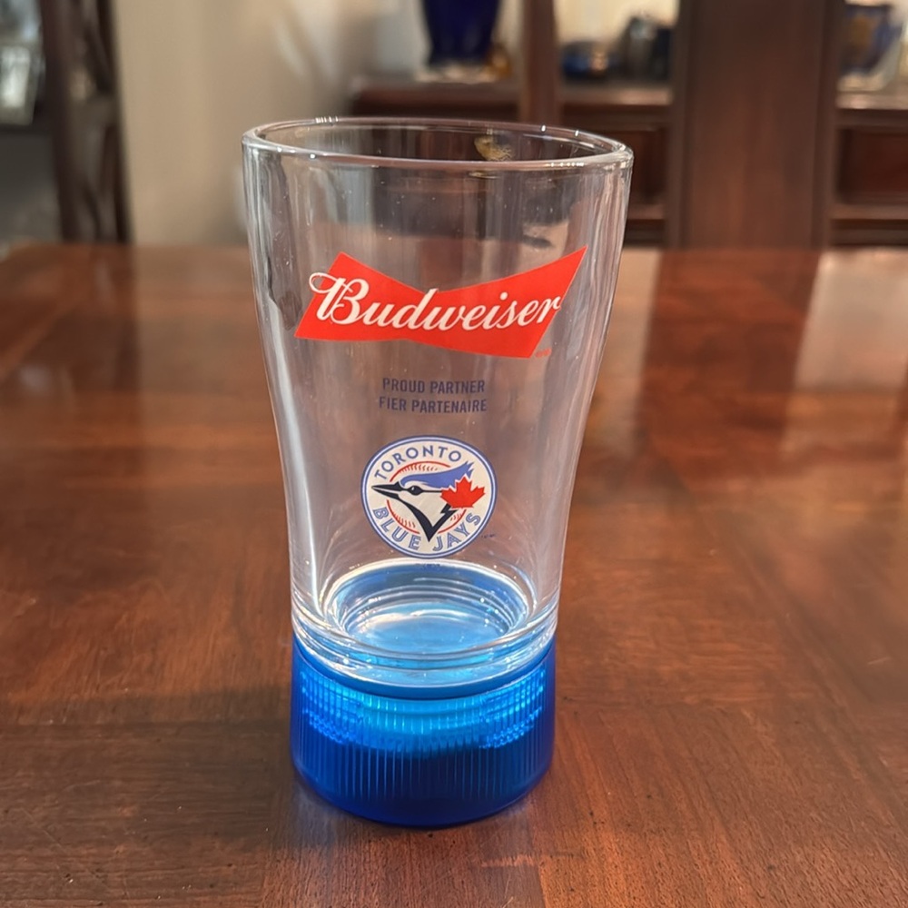 Toronto Blue Jays Blue Light Synced BUDWEISER Home Run Glass MLB Baseball